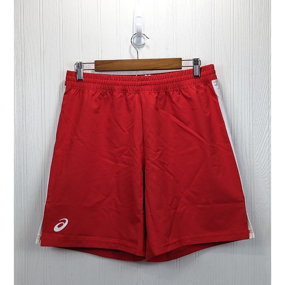 Asics Men's Wrestling Workout Practice Running Shorts Red Size Large